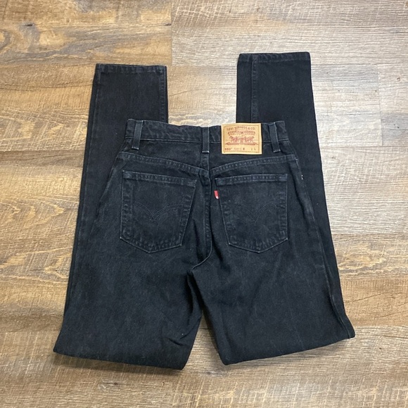 VNTG Levi’s 550 90s(1996)Classic Black Denim Jeans ASO MADISON BEER SZ 5Long - Picture 2 of 15